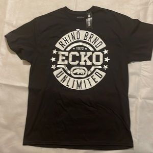 Black short sleeve jersey. . With writing on the front.